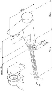 Смеситель для умывальника AM.PM Inspire V2.0 F50A82500 с донным клапаном