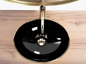 Умывальник Rea Sofia Black Gold Brush U3310