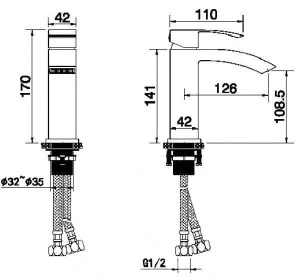 Смеситель для умывальника Filarete Waterfall FL5010BL