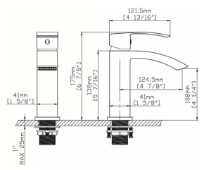 Смеситель для умывальника Gid Victoria L120-BM-K