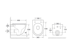 Подвесной унитаз OWL Vind Cirkel-H TOWLT190302 безободковый с крышкой Soft Close