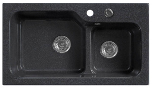 Кухонная мойка Belux SG-REC-DUO 8045-01, 80х45, черный