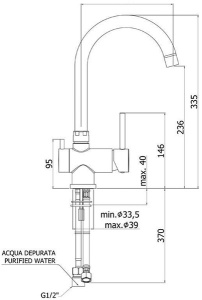 Смеситель для кухонной мойки Paffoni Stick SK190ST3VIE под фильтр