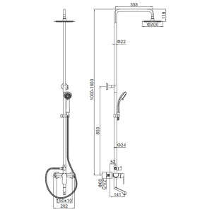 Душевая стойка Ledeme L72418B