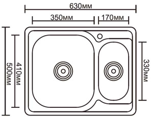 Кухонная мойка Ledeme L96350B / L66350B, 63х50, полированный