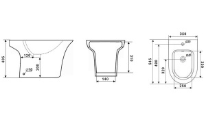 Напольное биде Timo Reko TK-202