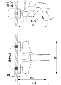 Смеситель для ванны Lemark Unit LM4502C