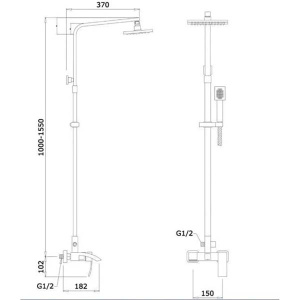 Душевая стойка Ganzer GZ44062-D