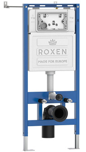 Комплект инсталляции Roxen StounFix Dual Fresh с креплениями, металлической кнопкой Steel и унитазом Pestan Fluenta, круглые клавиши 420260G