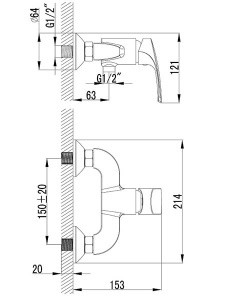 Смеситель для душа Lemark Plus Shape LM1703C
