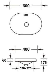 Комплект 2 в 1 умывальник Roxen Batt 110155-W с донным клапаном