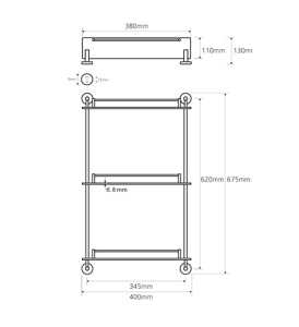 Полка Bemeta Omega 104202132 тройная