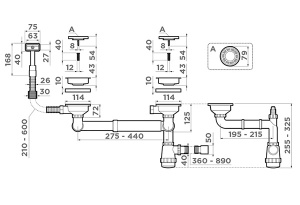Сифон для мойки Omoikiri WK-1,5-S-IN