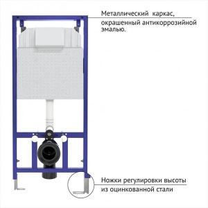 Комплект инсталляции Berges Novum 525 c кнопкой R2, подвесным унитазом Okus и сиденьем Toma Slim SO