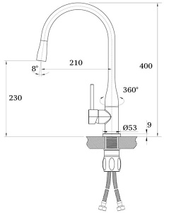Смеситель для кухонной мойки Ganzer GZ16035-C