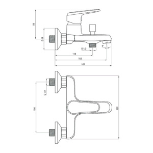 Смеситель для ванны Deante Avis BGV 010M