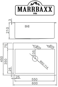 Кухонная мойка Marrbaxx B6045-R