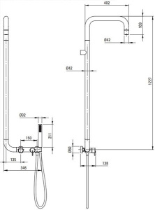 Душевая стойка Deante Silia NQS F4XM