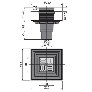 Душевой трап AlcaPlast APV2324