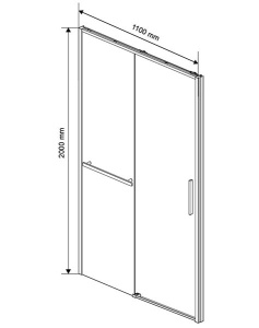 Душевая дверь Vincea Slim Soft VDS-1SS прозрачная профиль вороненая сталь, 110х200, прозрачный