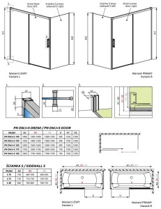 Душевая шторка на ванну Radaway Idea PN DWJ+S, 140х150, прозрачный