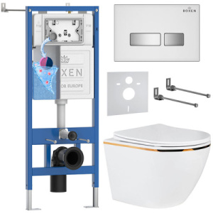 Комплект инсталляции 6 в 1 Roxen StounFix Dual Fresh 904965 с аромадозатором, белый