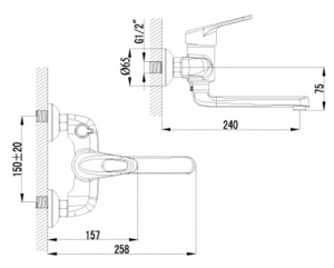 Смеситель для ванны Lemark Luna LM4114C