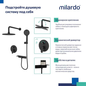 Душевая система Milardo Rora RORBL02M67 встраиваемая
