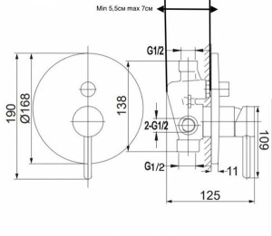 Душевая система скрытого монтажа Grocenberg GB5001 никель