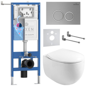 Комплект инсталляции 6 в 1 Roxen StounFix Dual Fresh 964076 с аромадозатором, сатин (хром матовый)