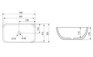 Умывальник Abber Rechteck AC2200MB