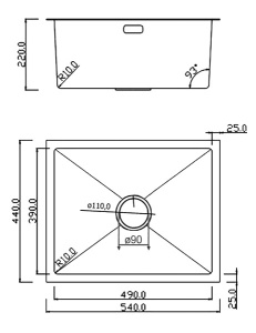 Кухонная мойка Roxen Uno 54 PVD (графит) под столешницу с ролл-матом и дозатором (износостойкое покрытие), 54х44/текстурный графит