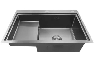 Кухонная мойка Stellar S6550NB-TU / S7550NB-TU с доской, 65х50, нано черный