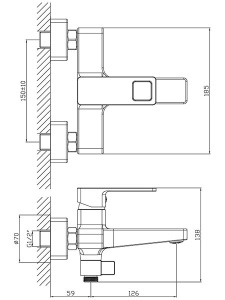 Смеситель для ванны Lauter Cascade 21CK6615C