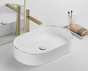 Умывальник Rea Nadia gold edge U1063