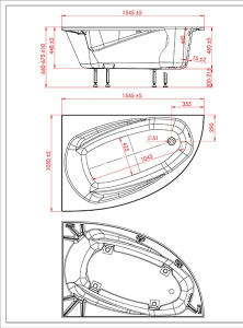 Ванна из искусственного камня Astra-form Тиора Solid, 155х105