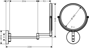 Косметическое зеркало Hansgrohe Logis Universal 73561000