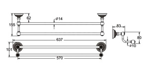 Держатель для полотенец Rose RG1427Q
