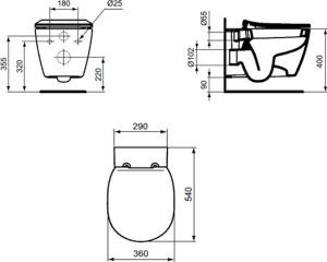 Подвесной унитаз Ideal Standard Connect AquaBlade E047901 безободковый, белый