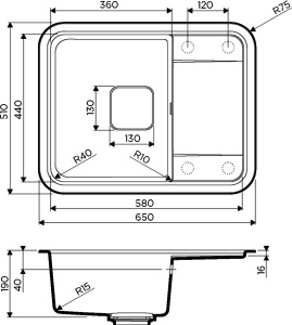 Кухонная мойка Omoikiri Tasogare 65, 65х51, бежевый