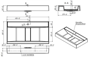 Умывальник Belux Берн Бн-900 белый матовый Solid Surface