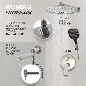 Душевая система Hansberge H6095NK встраиваемая