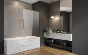 Душевая шторка на ванну Radaway Furo Gold PND II, 100х150, прозрачный