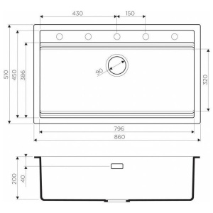 Кухонная мойка Omoikiri Kitagawa 86-LB, 86х51, wind green
