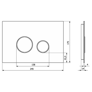 Кнопка для инсталляции KK POL Vitrum Grande V1 Orbis Quartz 350/PPK/417-00-03 / 350/PPK/418-00-03 / 350/PPK/419-00-03, Nero Greco