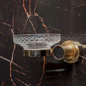 Держатель для полотенец Boheme Royal Cristal 10922-G / 10922-G-B, золото, белые кристаллы