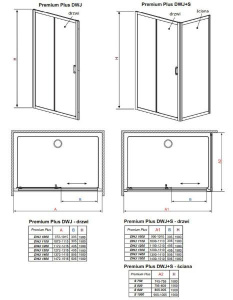 Душевая дверь Radaway Premium Plus DWJ Fabric, 100х190, fabric