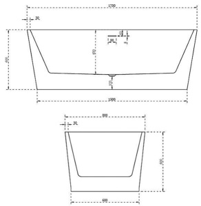 Акриловая ванна Abber AB9209MB, 170х80