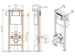 Инсталляция для унитаза Cersanit Vector S-IN-MZ-VECTOR с кнопкой Twins 63523