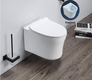 Подвесной унитаз CeramaLux B2347 безободковый (с крышкой SoftClose)